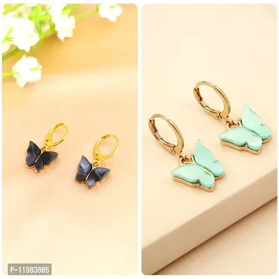 Butterfly Elegant Earrings for Women Small Cute Animal Wedding Earrings Set of 2
