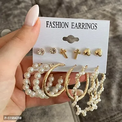Fashion Acrylic Shell Earrings Set Female Bohemian Tassel Long Stud Earrings Geometric Jewelry Pair of 6-thumb0