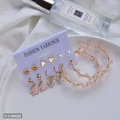 Fashion Acrylic Shell Earrings Set Female Bohemian Tassel Long Stud Earrings Geometric Jewelry Pair of 6-thumb0
