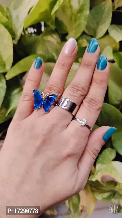 Minimalist Butterfly Couple Rings for Women and Men - Stainless Steel, Durable, Tarnish-Resistant