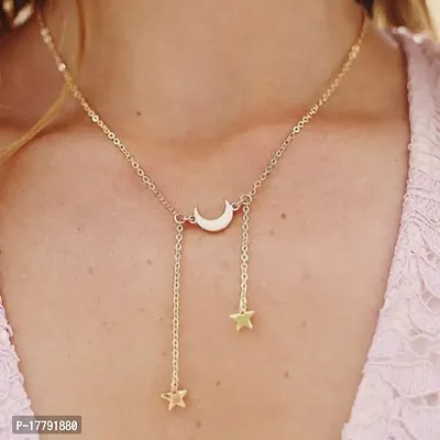 Dual Star Moon Layer Necklace | A Simple and Elegant Way to Add a Touch of Magic to Your Look-thumb0