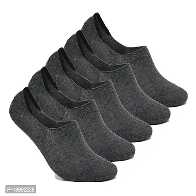 XJARVIS No Show Low Cut Loafer Socks for Men  Women with Combed Cotton for Sports, Running  Hiking - Solid Pack of 5 (Dark Grey; Free Size)
