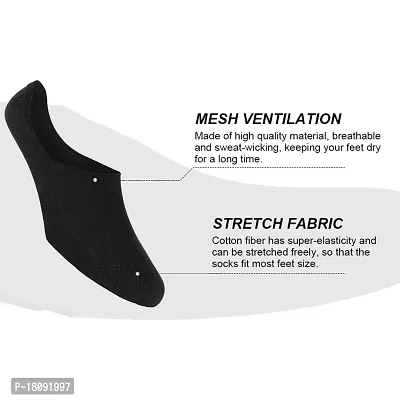 XJARVIS No Show Low Cut Loafer Socks for Men  Women with Combed Cotton for Sports, Running  Hiking - Solid Pack of 5 (Black; Free Size)-thumb3