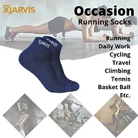 XJARVIS Athletic Ankle Length Half Terry Cotton Bamboo Socks Men  Women, Solid Sports Cushion Sneaker Unisex Towel Socks Navy Combo for Running, Cycling  Gym, Odour Free (Pack of 3)-thumb4