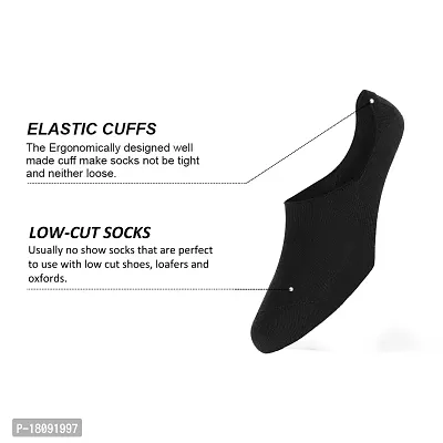 XJARVIS No Show Low Cut Loafer Socks for Men  Women with Combed Cotton for Sports, Running  Hiking - Solid Pack of 5 (Black; Free Size)-thumb4