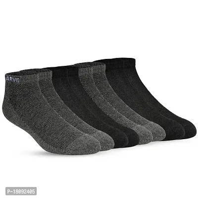 XJARVIS Men's and Women's Combed Cotton Ankle Length Socks With All Day Comfort Ankle Socks for Gym, Running, Sports, Training  Hiking - Pack of 4 Pairs (Multicolor; Free Size)-thumb0