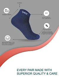 XJARVIS Athletic Ankle Length Half Terry Cotton Bamboo Socks Men  Women, Solid Sports Cushion Sneaker Unisex Towel Socks Navy Combo for Running, Cycling  Gym, Odour Free (Pack of 3)-thumb1