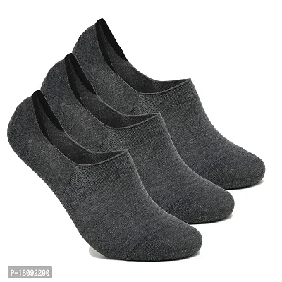 XJARVIS No Show Low Cut Loafer Socks for Men  Women with Combed Cotton for Sports, Running  Hiking - Solid Pack of 3 (Dark Grey; Free Size)