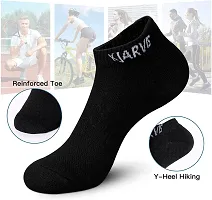 XJARVIS Athletic Ankle Length Half Terry Cotton Bamboo Socks Men  Women, Solid Sports Cushion Sneaker Unisex Towel Socks Black Combo for Running, Cycling  Gym, Odour Free (Pack of 5)-thumb1