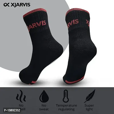 XJARVIS Athletic Ankle Length Half Terry Cotton Bamboo Socks Men  Women, Solid Sports Cushion Sneaker Unisex Towel Socks Combo for Running, Cycling  Gym, Odour Free (BLACK/DARK GREY/GREY)(Pack of 6)-thumb2