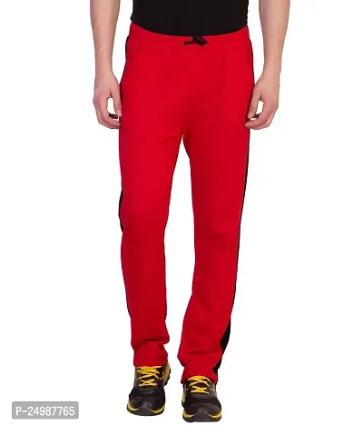 Curvive Men's Red Cotton Track Pants