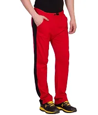 Curvive Men's Red Cotton Track Pants-thumb1