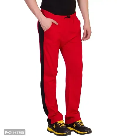 Curvive Men's Red Cotton Track Pants-thumb2