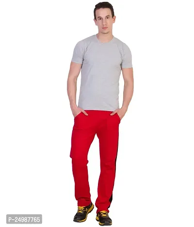 Curvive Men's Red Cotton Track Pants-thumb5