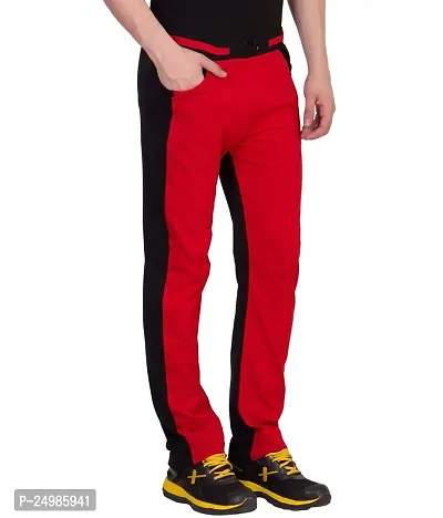 Curvive Men's Red Cotton Track Pants-thumb2