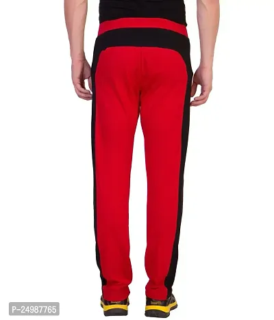 Curvive Men's Red Cotton Track Pants-thumb3