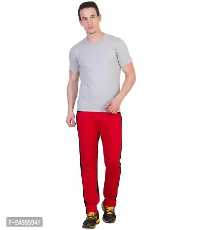 Curvive Men's Red Cotton Track Pants-thumb5