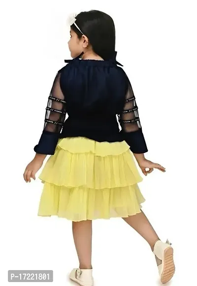 Beautiful Designed Girls 3/4SleeveTop And Knee Length Skirt Set For Festive  Party Wear.-thumb2