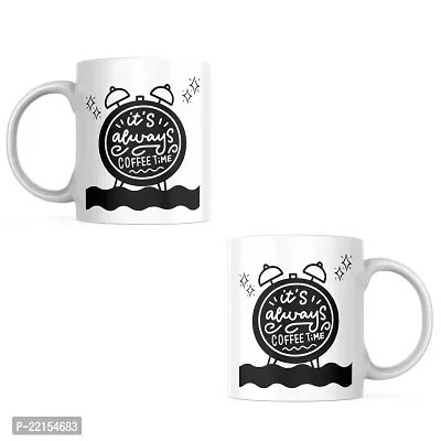 Coffee Time Never Ends: Gift for Friends, Coffee Lover, Tea Lover, Masala Chai Cup, Motivational Coffee Mug | Birthday Gift, Office, Work from Home | 330ML (Pack of 1)-thumb2