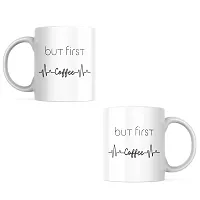 But First Coffee: Inspirational Quote Ceramic Coffee Mug | Gift for Friends, Office, Coffee Lover, Masala Chai, Tea Lover | Birthday Gift, Anniversary, Wedding | 330ML (Pack of 1)-thumb1