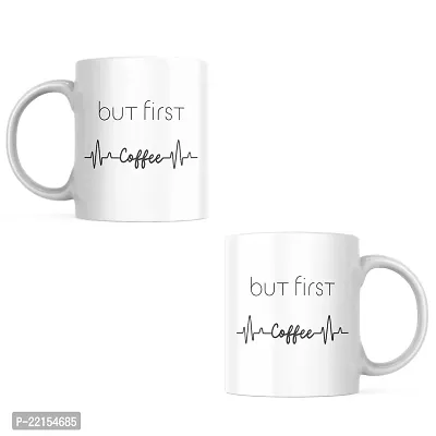 But First Coffee: Inspirational Quote Ceramic Coffee Mug | Gift for Friends, Office, Coffee Lover, Masala Chai, Tea Lover | Birthday Gift, Anniversary, Wedding | 330ML (Pack of 1)-thumb2