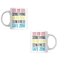 Dare to Dream Big: 'Stay in the Safezone' Quote Coffee Mug | Gift for Friends, Office, Motivational, Masala Chai | Birthday Gift, Anniversary, Startup, Inspirational | Printed Ceramic Coffee Mug 330ML-thumb3