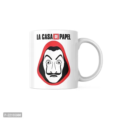 Plan Your Heist with the Money Heist Logo Coffee Cup | Money Heist Lover Netflix Rio Tokyo Burlin Professor Helsinki | Printed Ceramic Coffee Mug 330ML (Pack of 1)