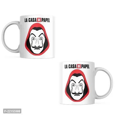 Plan Your Heist with the Money Heist Logo Coffee Cup | Money Heist Lover Netflix Rio Tokyo Burlin Professor Helsinki | Printed Ceramic Coffee Mug 330ML (Pack of 1)-thumb2