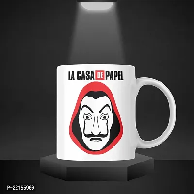 Plan Your Heist with the Money Heist Logo Coffee Cup | Money Heist Lover Netflix Rio Tokyo Burlin Professor Helsinki | Printed Ceramic Coffee Mug 330ML (Pack of 1)-thumb3