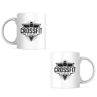 Crossfit Pride: Logo Branded Coffee Mug | Gift for Fitness Lover Athlete GYM Training Exercise Yoga FitnessFreak | Printed Ceramic Coffee Mug 330ML (Pack of 1)-thumb1