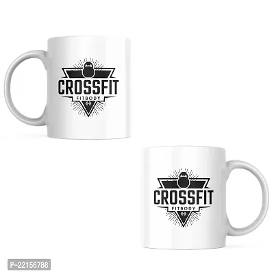 Crossfit Pride: Logo Branded Coffee Mug | Gift for Fitness Lover Athlete GYM Training Exercise Yoga FitnessFreak | Printed Ceramic Coffee Mug 330ML (Pack of 1)-thumb2