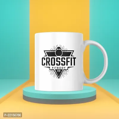 Crossfit Pride: Logo Branded Coffee Mug | Gift for Fitness Lover Athlete GYM Training Exercise Yoga FitnessFreak | Printed Ceramic Coffee Mug 330ML (Pack of 1)-thumb3