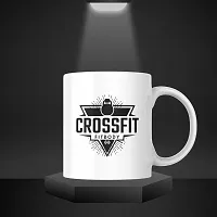 Crossfit Pride: Logo Branded Coffee Mug | Gift for Fitness Lover Athlete GYM Training Exercise Yoga FitnessFreak | Printed Ceramic Coffee Mug 330ML (Pack of 1)-thumb3