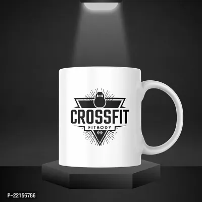 Crossfit Pride: Logo Branded Coffee Mug | Gift for Fitness Lover Athlete GYM Training Exercise Yoga FitnessFreak | Printed Ceramic Coffee Mug 330ML (Pack of 1)-thumb4