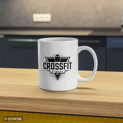 Crossfit Pride: Logo Branded Coffee Mug | Gift for Fitness Lover Athlete GYM Training Exercise Yoga FitnessFreak | Printed Ceramic Coffee Mug 330ML (Pack of 1)-thumb5