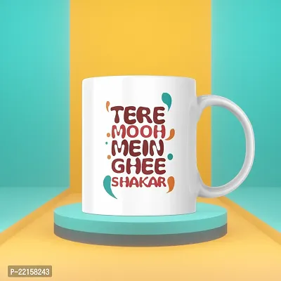 Tere Muh Mein Ghee Shakkar: Typography Coffee Mug for Self-belief | Motivational Inspirational Gift for Friends Bestfriends Girlfriend Boyfriend Success | Printed Ceramic Coffee Mug 330ML (Pack of 1)-thumb3