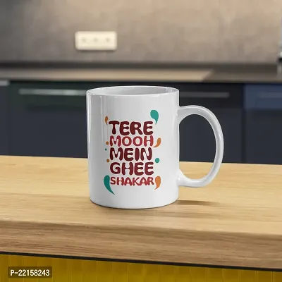 Tere Muh Mein Ghee Shakkar: Typography Coffee Mug for Self-belief | Motivational Inspirational Gift for Friends Bestfriends Girlfriend Boyfriend Success | Printed Ceramic Coffee Mug 330ML (Pack of 1)-thumb5