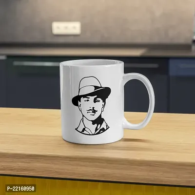 Shaheed Bhagat Singh Printed White Ceramic Tea  Coffee Mug | 330ML (Pack of 1)-thumb4