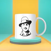 Shaheed Bhagat Singh Printed White Ceramic Tea  Coffee Mug | 330ML (Pack of 1)-thumb2