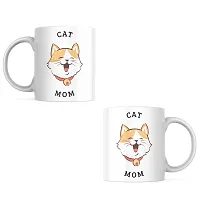 Cat Lovers Unite: Best Friends Cat Mom Coffee Mug | Gift for Cat Lover | Pet Lover | Cat Parents | Cat Mom | Gift for Cat parents | Printed Ceramic Coffee Mug | 330ML (Pack of 1)-thumb1