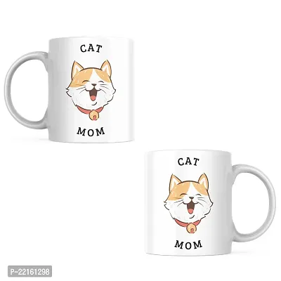 Cat Lovers Unite: Best Friends Cat Mom Coffee Mug | Gift for Cat Lover | Pet Lover | Cat Parents | Cat Mom | Gift for Cat parents | Printed Ceramic Coffee Mug | 330ML (Pack of 1)-thumb2