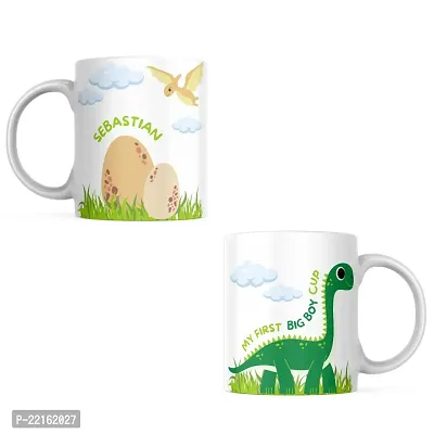 Jurassic Java: Dino-Themed 'My First Big Boy Toy' Coffee Cup | Gift for Friends, Office, Coffee Lover, Masala Chai, Tea Lover | Birthday Gift, Anniversary, Wedding | Printed Ceramic Coffee Mug 330ML (