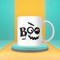 Spooky 'Boo' Halloween Coffee Mug - Perfect for Creepy Sips | Gift for Halloween Birthday Treats Ghost | Friends Family relatives | Printed Coffee Mug 330ML (Pack of 1)-thumb1