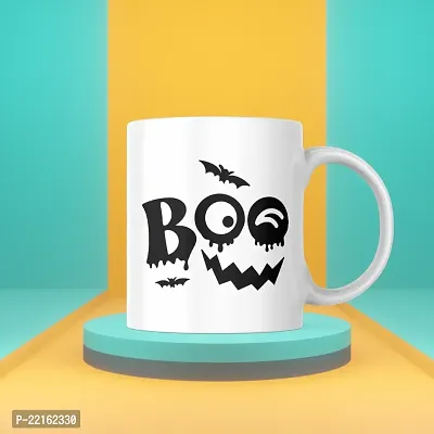 Spooky 'Boo' Halloween Coffee Mug - Perfect for Creepy Sips | Gift for Halloween Birthday Treats Ghost | Friends Family relatives | Printed Coffee Mug 330ML (Pack of 1)-thumb2