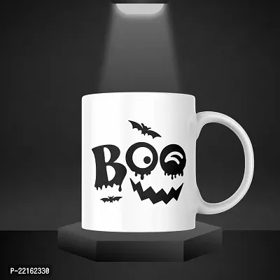 Spooky 'Boo' Halloween Coffee Mug - Perfect for Creepy Sips | Gift for Halloween Birthday Treats Ghost | Friends Family relatives | Printed Coffee Mug 330ML (Pack of 1)-thumb3