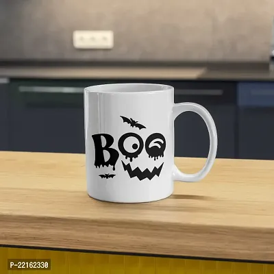 Spooky 'Boo' Halloween Coffee Mug - Perfect for Creepy Sips | Gift for Halloween Birthday Treats Ghost | Friends Family relatives | Printed Coffee Mug 330ML (Pack of 1)-thumb4