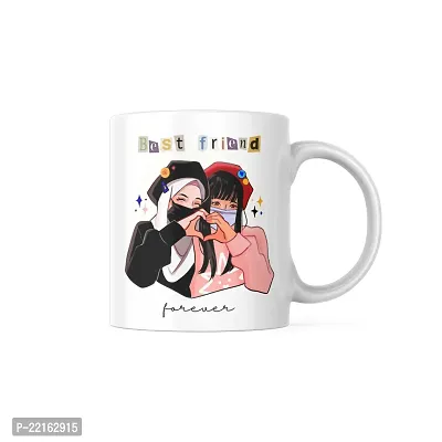 Best Friends Forever: Printed Coffee Cup | Gift for Bestfriends Friends Boyfriend Girlfriend BFF bestie | Birthday gift | Bestfriend Forever | Ceramic Coffee Mug 330ML (Pack of 1)