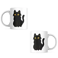 Black Cat Coffee Mug | Gift for Cat Lover | Pet Lover | Cat Parents | Cat Mom | Gift for Cat parents | Printed Ceramic Coffee Mug | 330ML (Pack of 1)-thumb2