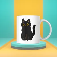 Black Cat Coffee Mug | Gift for Cat Lover | Pet Lover | Cat Parents | Cat Mom | Gift for Cat parents | Printed Ceramic Coffee Mug | 330ML (Pack of 1)-thumb3