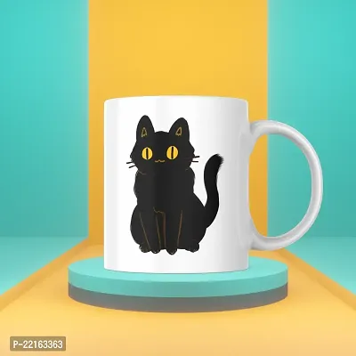 Black Cat Coffee Mug | Gift for Cat Lover | Pet Lover | Cat Parents | Cat Mom | Gift for Cat parents | Printed Ceramic Coffee Mug | 330ML (Pack of 1)-thumb4